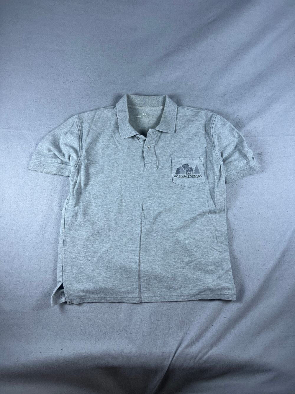 Princess Cruises Alaska Polo Shirt Men L Gray Short Sleeve Pique Leisure Holiday